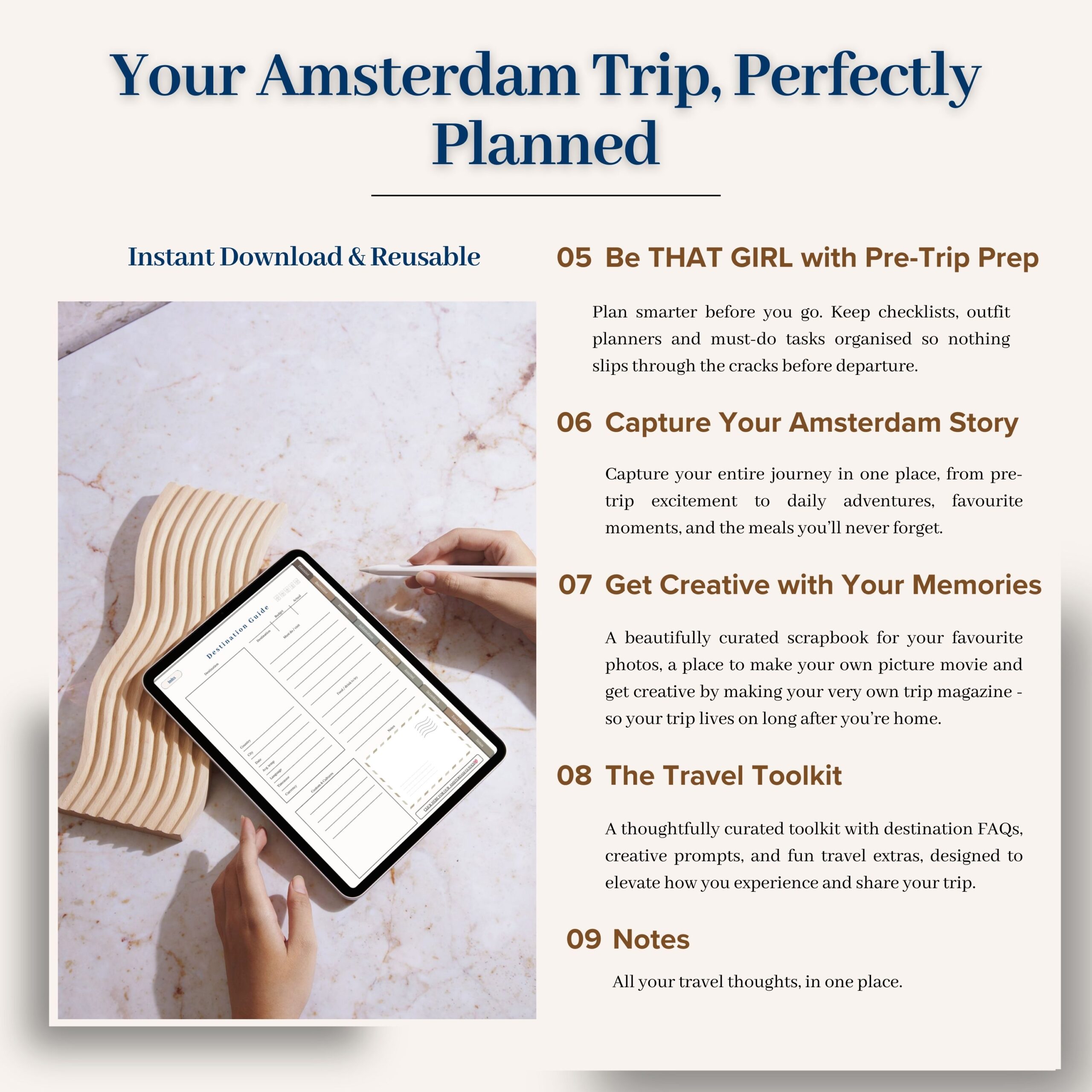 Amsterdam Digital Travel Planner & Journal - The Ultimate City Break Planner for iPad, iPhones, Android, GoodNotes & More - Image 4