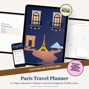 Paris Travel Planner | Digital Itinerary, Budget, Journal (iPad, Android Compatible)